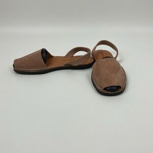 Spanish Sandal Co Leather Avarcas Tan Brown Slingback Flat Summer Shoes Size 41